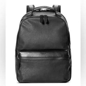 Shinola Black Coated Canvas Backpack